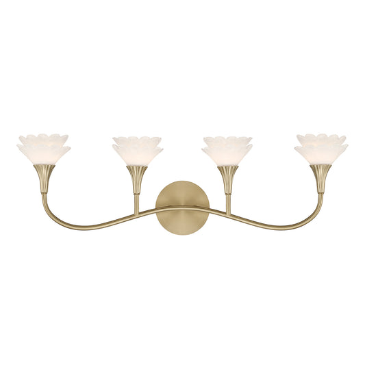 Savoy House Florena 4-Light Bathroom Vanity Light - Noble Brass