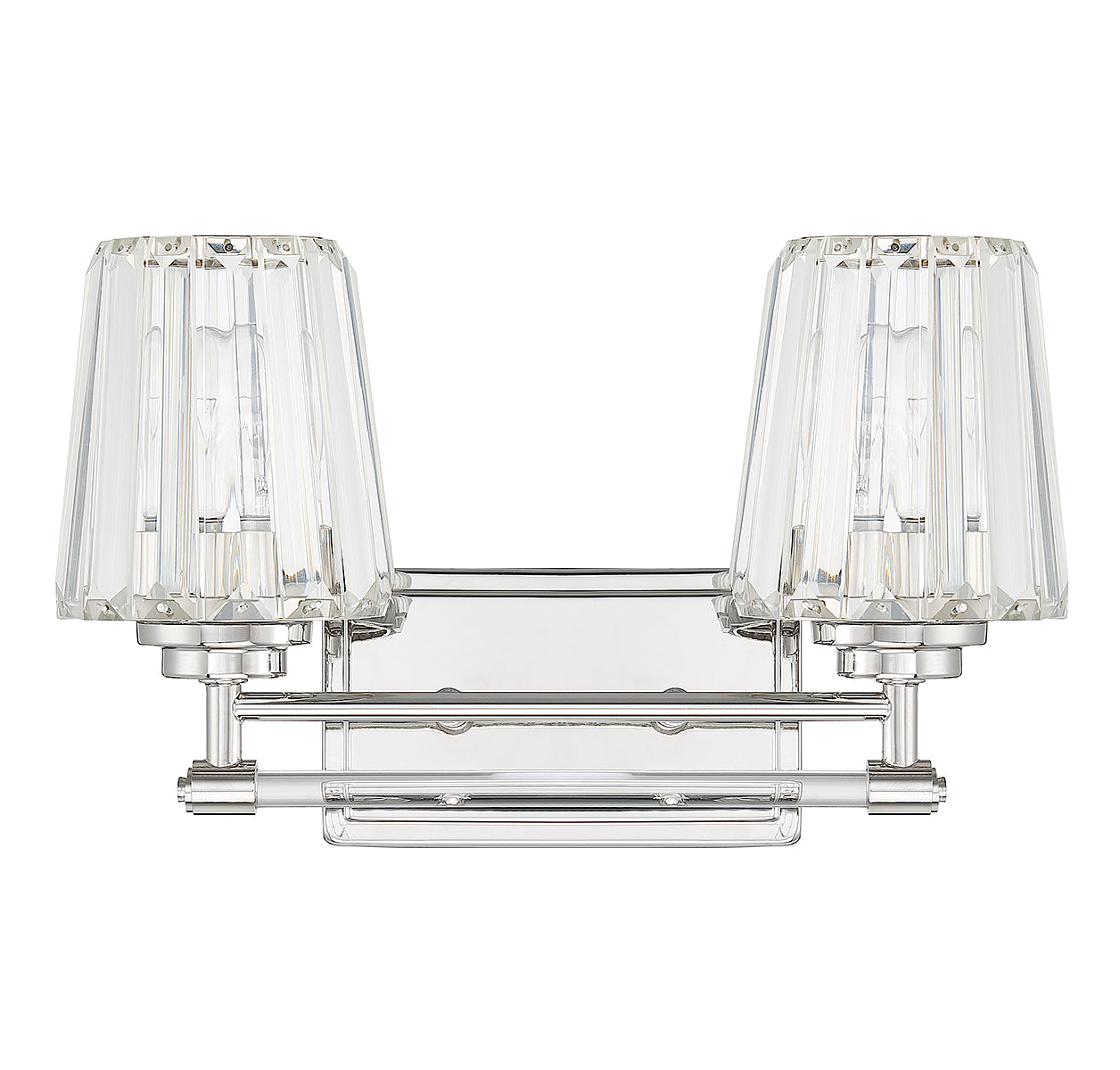 Garnet 2-Light Bathroom Vanity Light in Polished Nickel