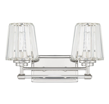 Garnet 2-Light Bathroom Vanity Light in Polished Nickel