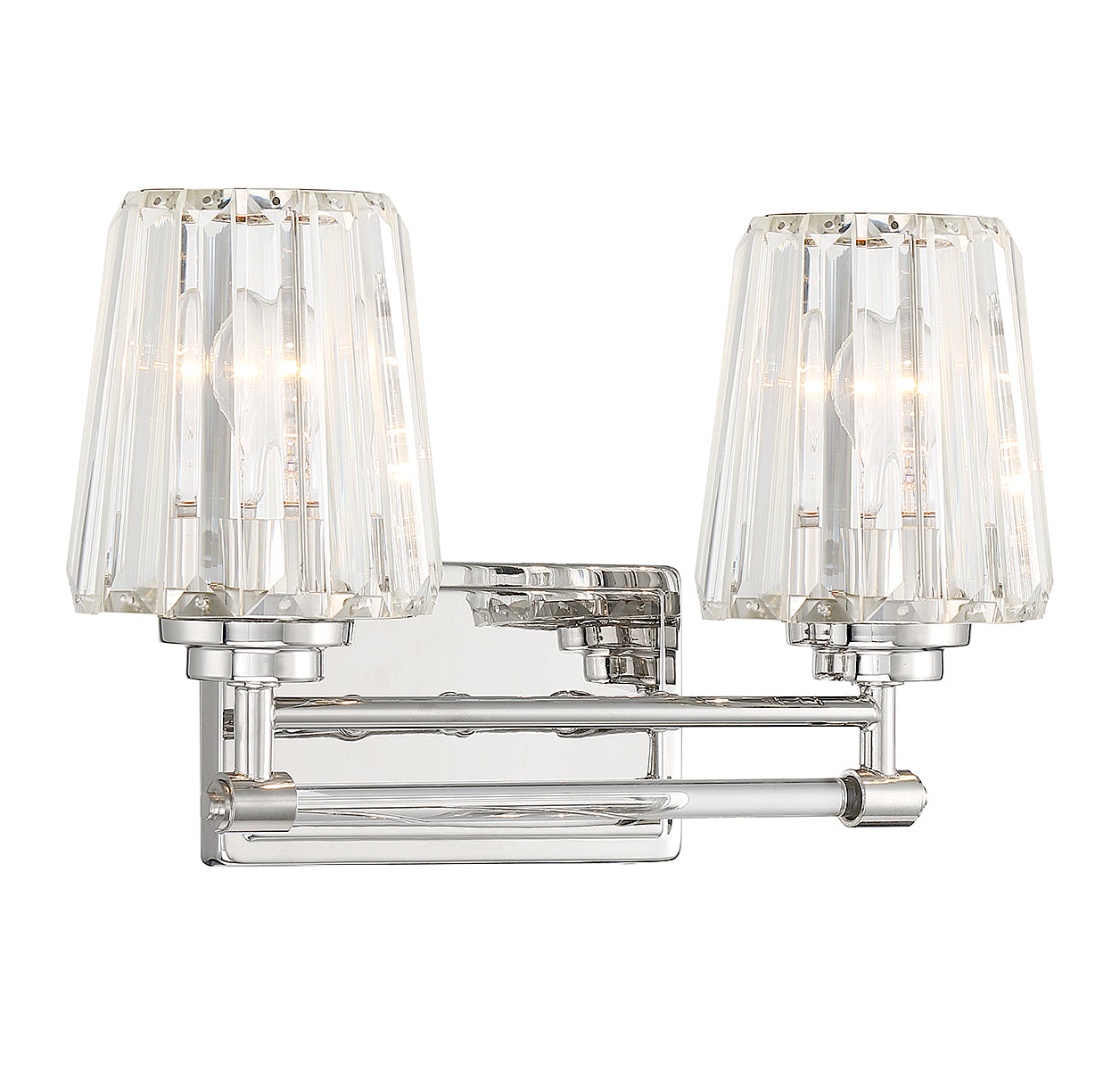 Garnet 2-Light Bathroom Vanity Light in Polished Nickel