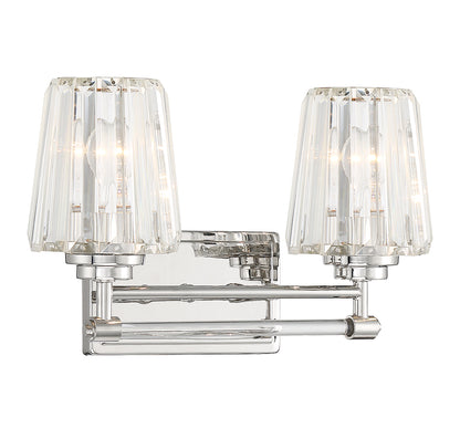 Garnet 2-Light Bathroom Vanity Light in Polished Nickel