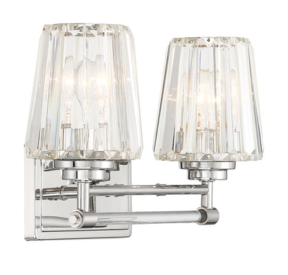 Garnet 2-Light Bathroom Vanity Light in Polished Nickel