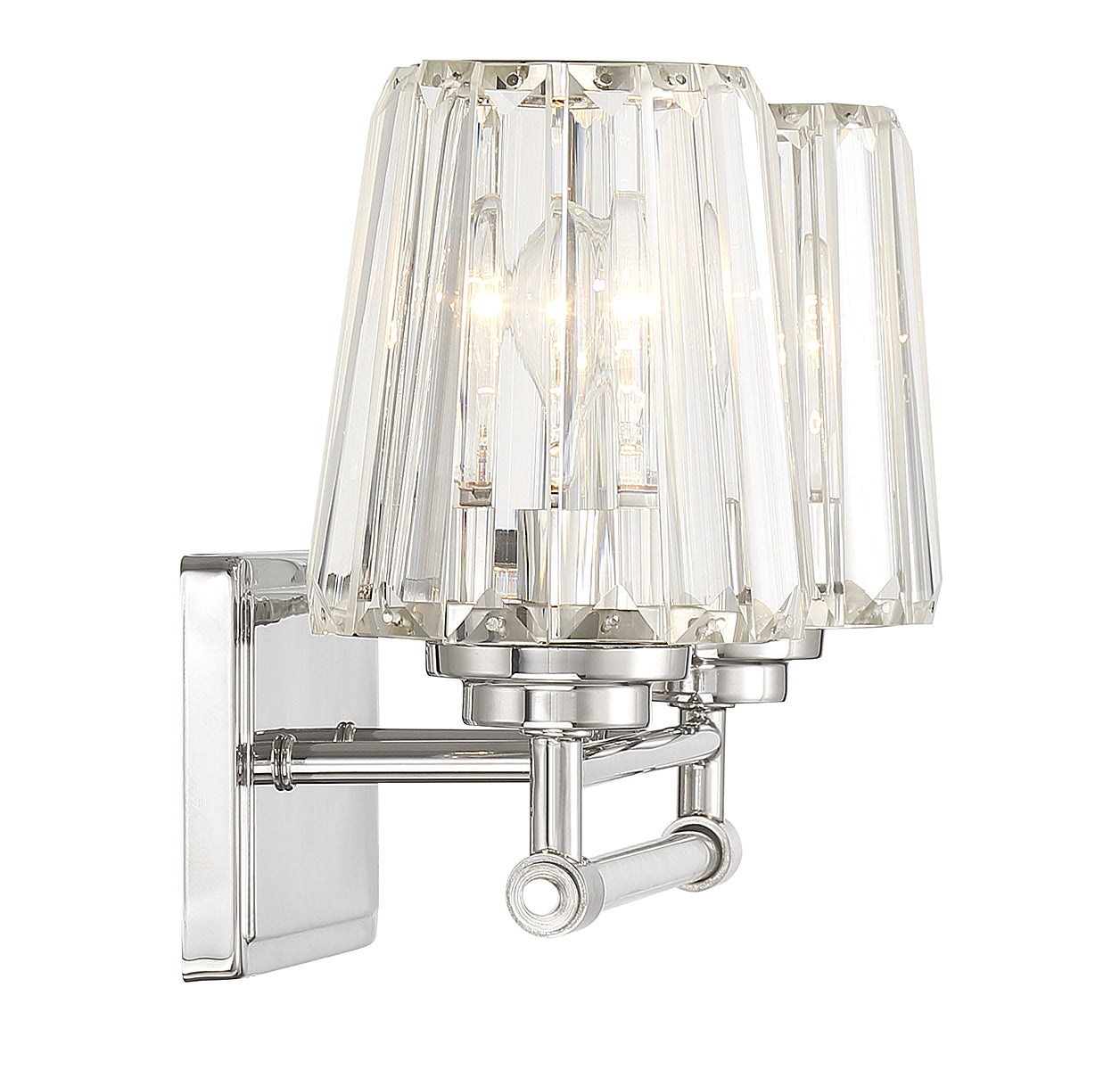 Garnet 2-Light Bathroom Vanity Light in Polished Nickel