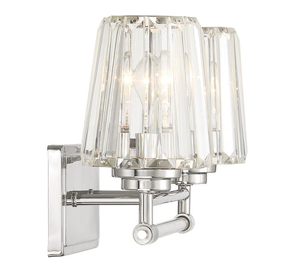 Garnet 2-Light Bathroom Vanity Light in Polished Nickel