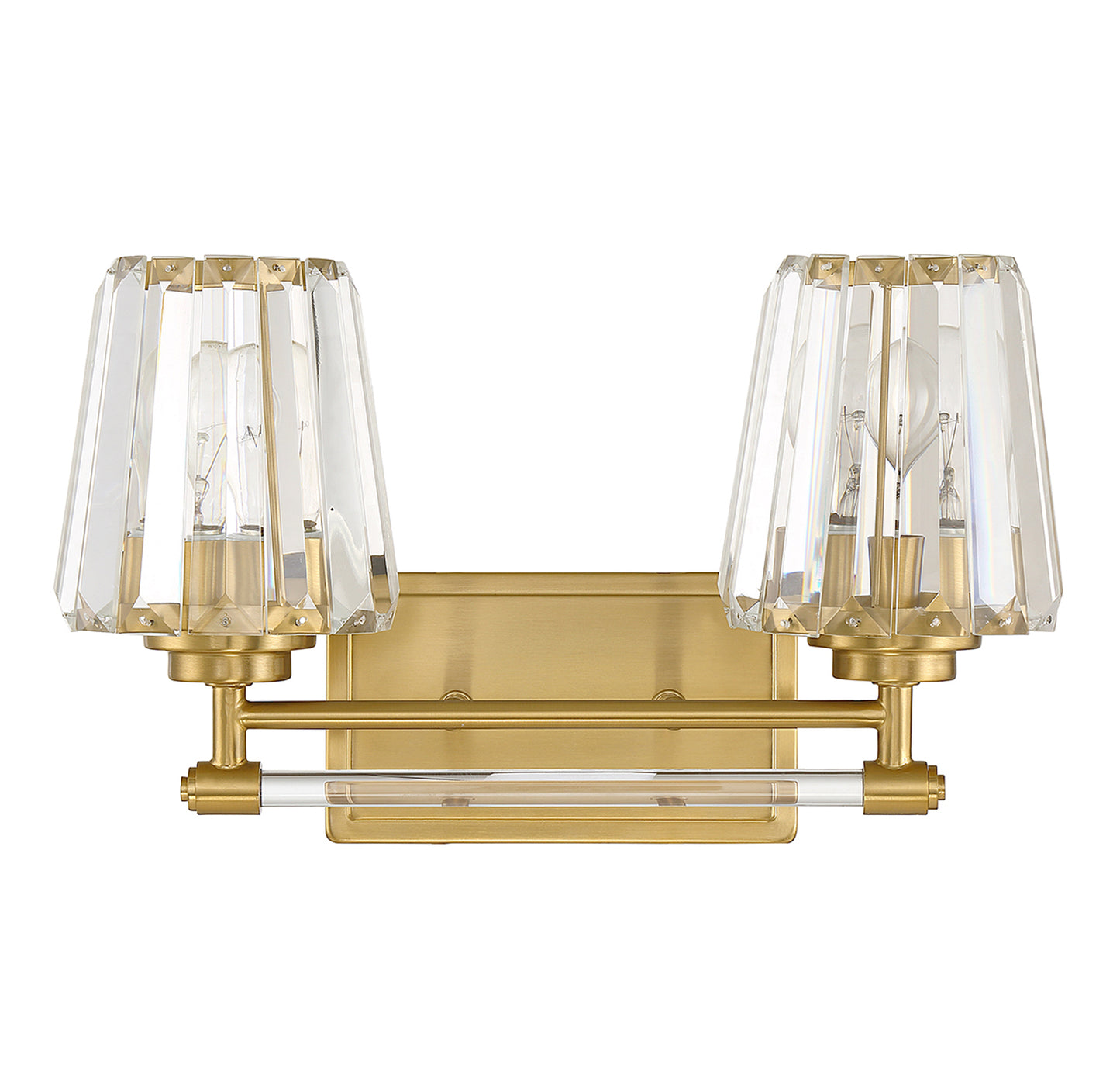Garnet 2-Light Bathroom Vanity Light in Polished Nickel