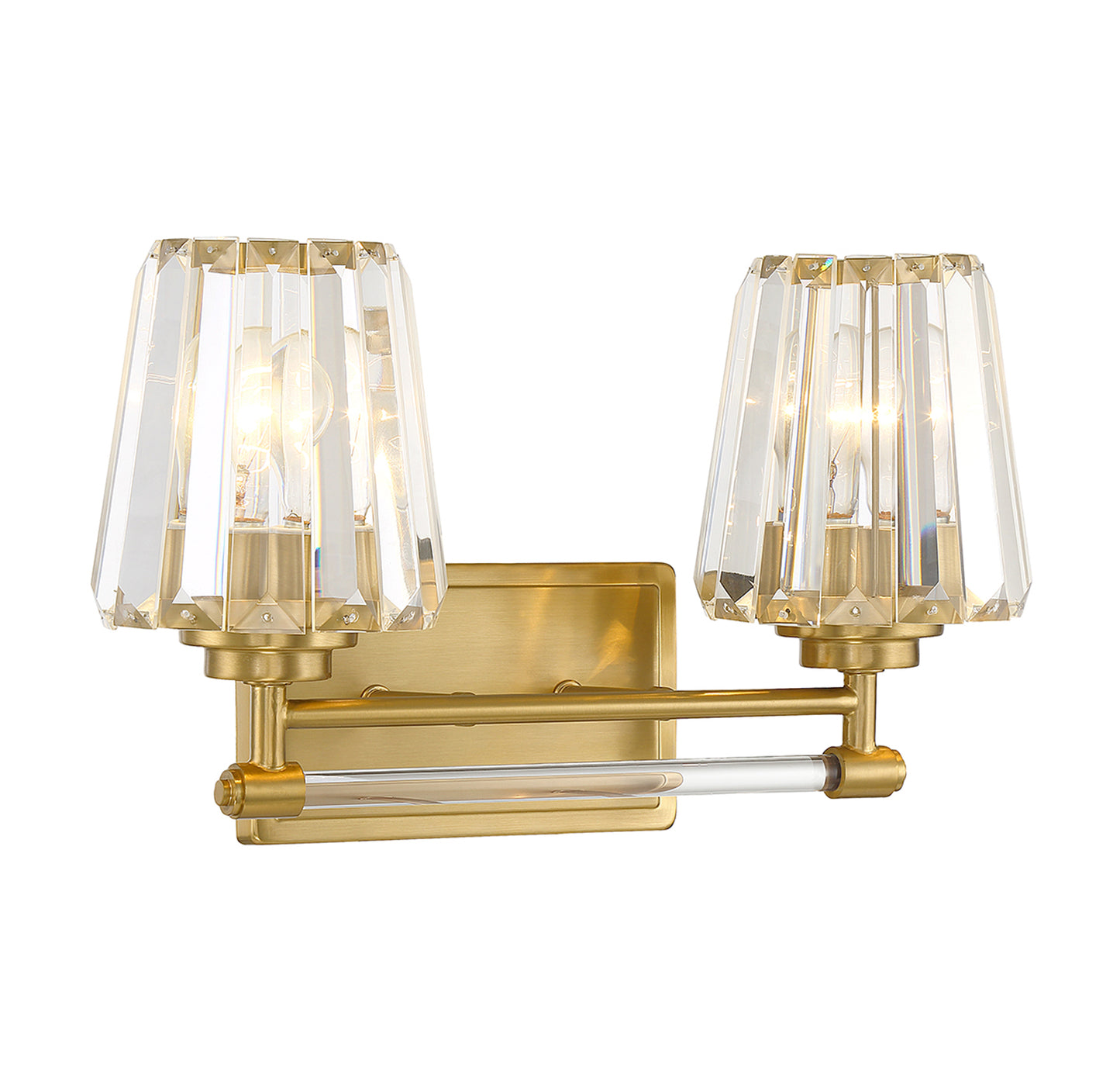 Garnet 2-Light Bathroom Vanity Light in Polished Nickel