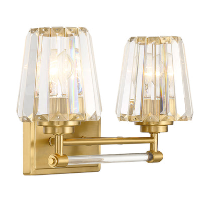 Garnet 2-Light Bathroom Vanity Light in Polished Nickel