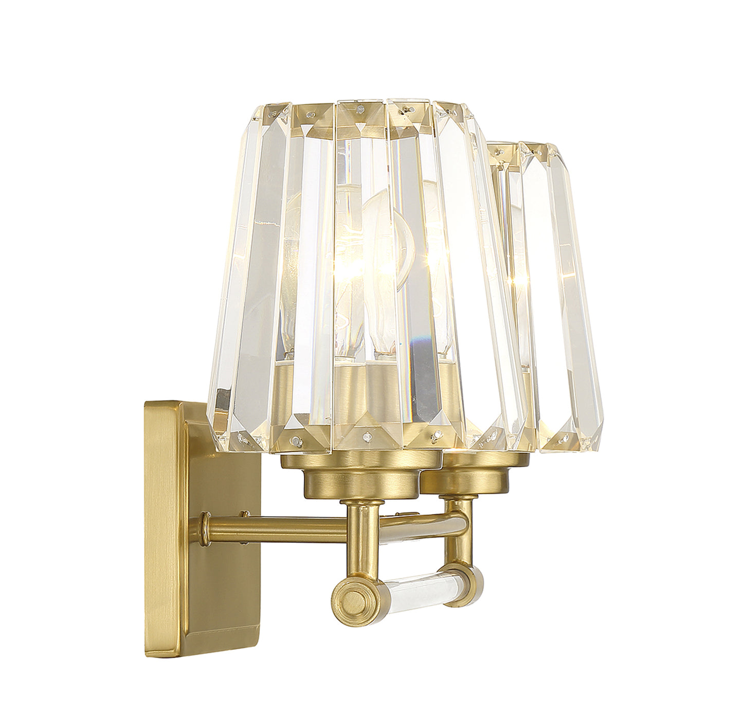 Garnet 2-Light Bathroom Vanity Light in Polished Nickel