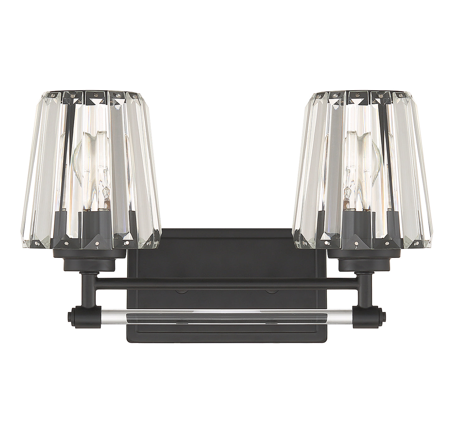 Garnet 2-Light Bathroom Vanity Light in Polished Nickel