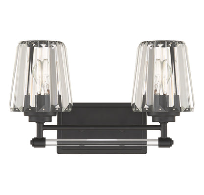 Garnet 2-Light Bathroom Vanity Light in Polished Nickel