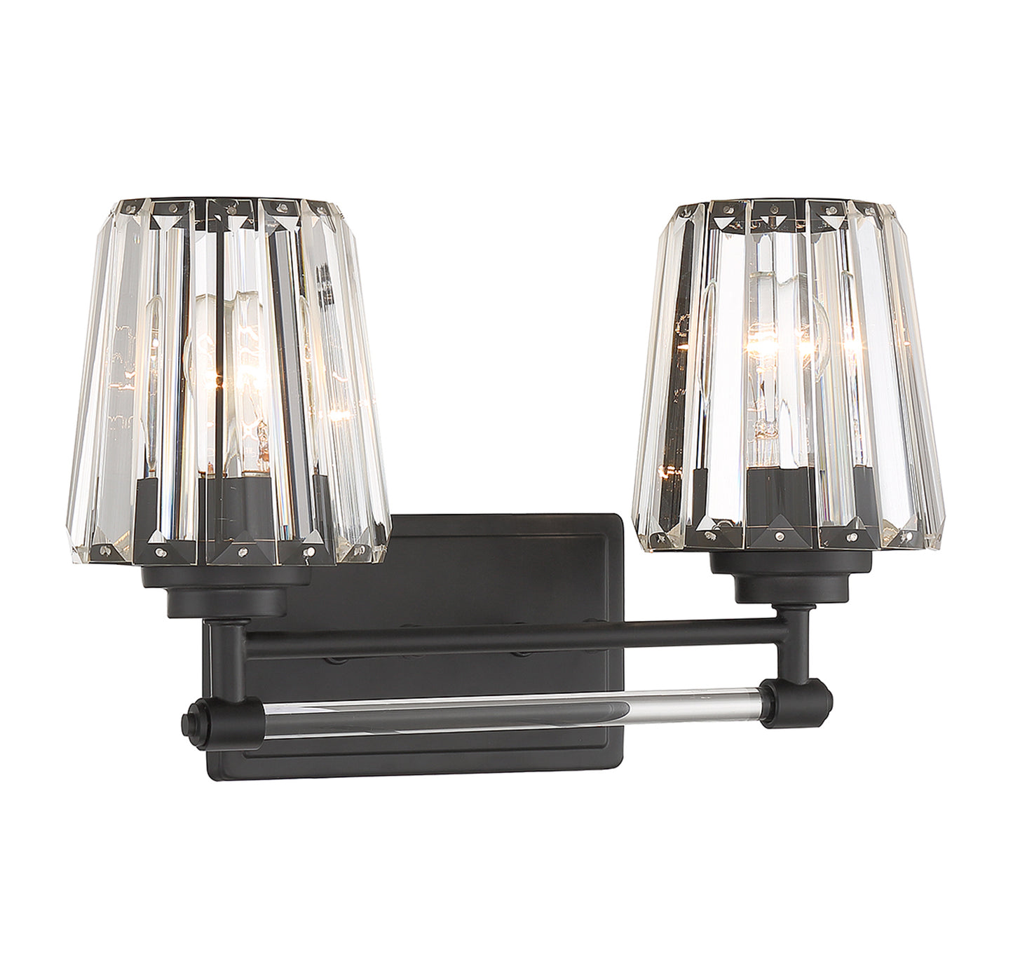 Garnet 2-Light Bathroom Vanity Light in Polished Nickel