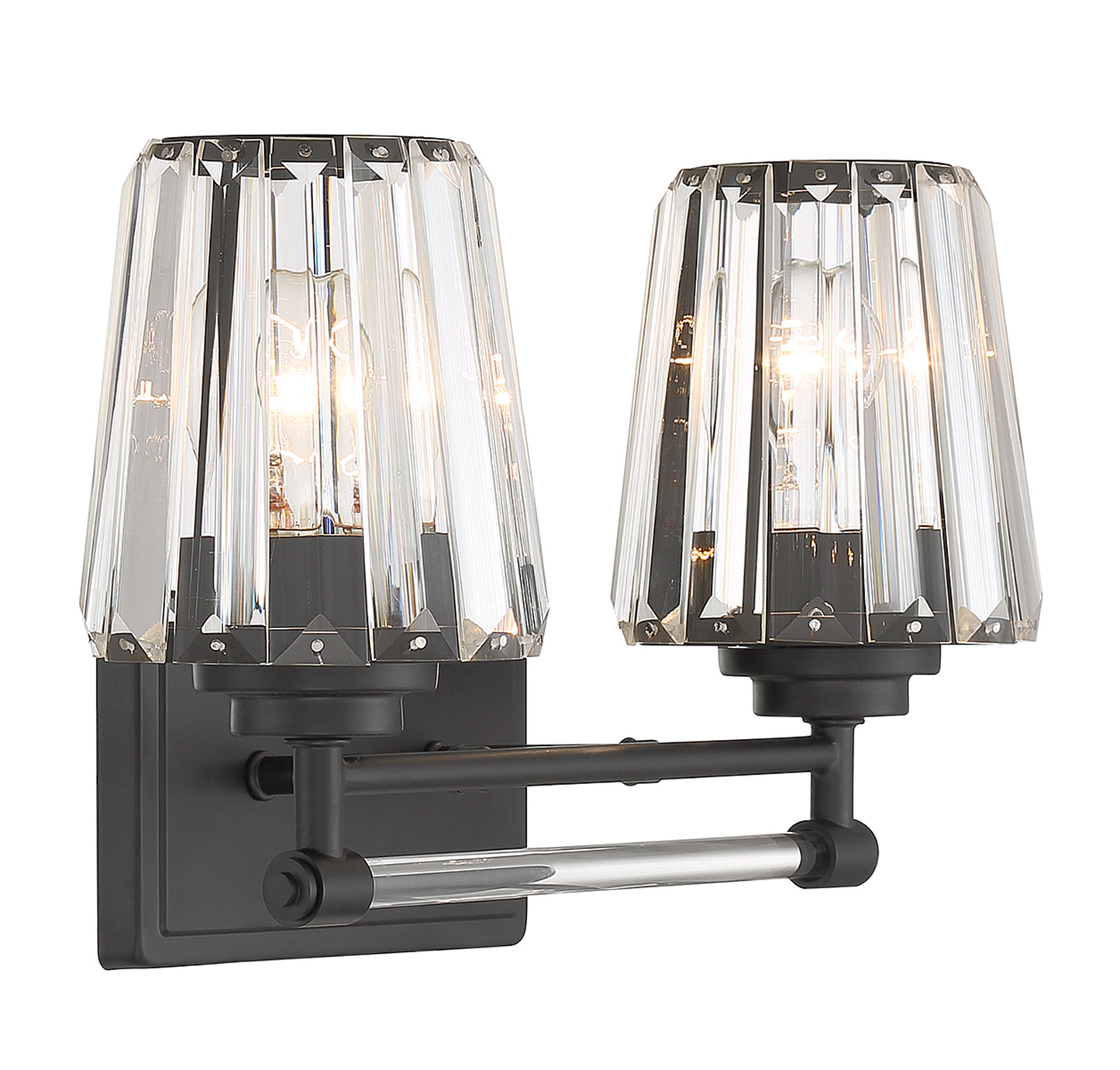 Garnet 2-Light Bathroom Vanity Light in Polished Nickel