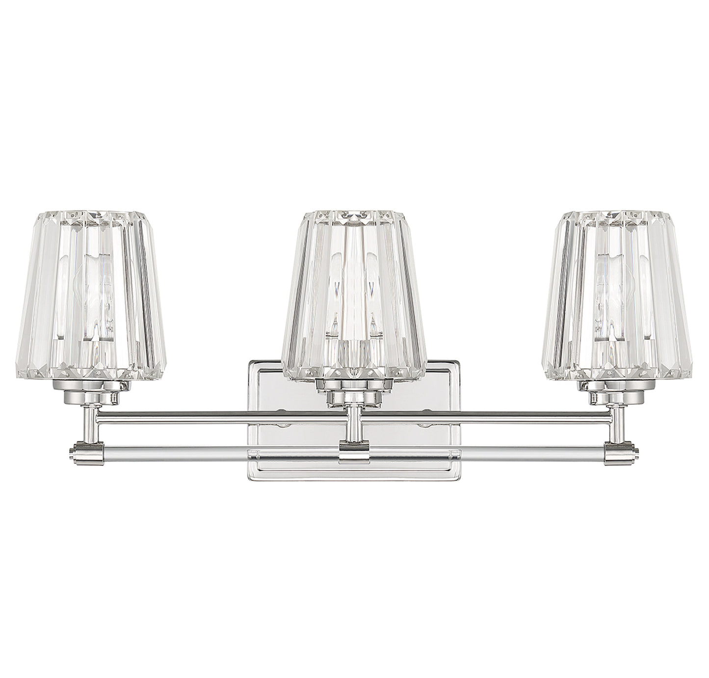 Garnet 3-Light Bathroom Vanity Light in Polished Nickel