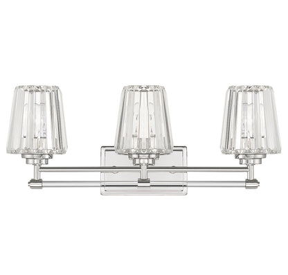 Garnet 3-Light Bathroom Vanity Light in Polished Nickel