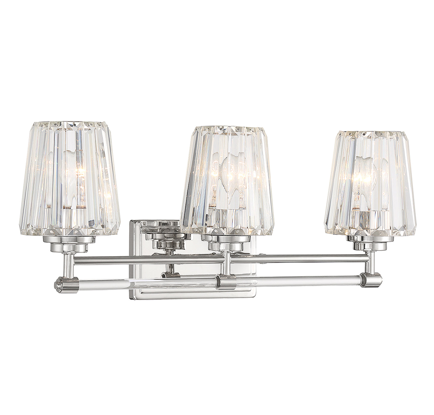 Garnet 3-Light Bathroom Vanity Light in Polished Nickel