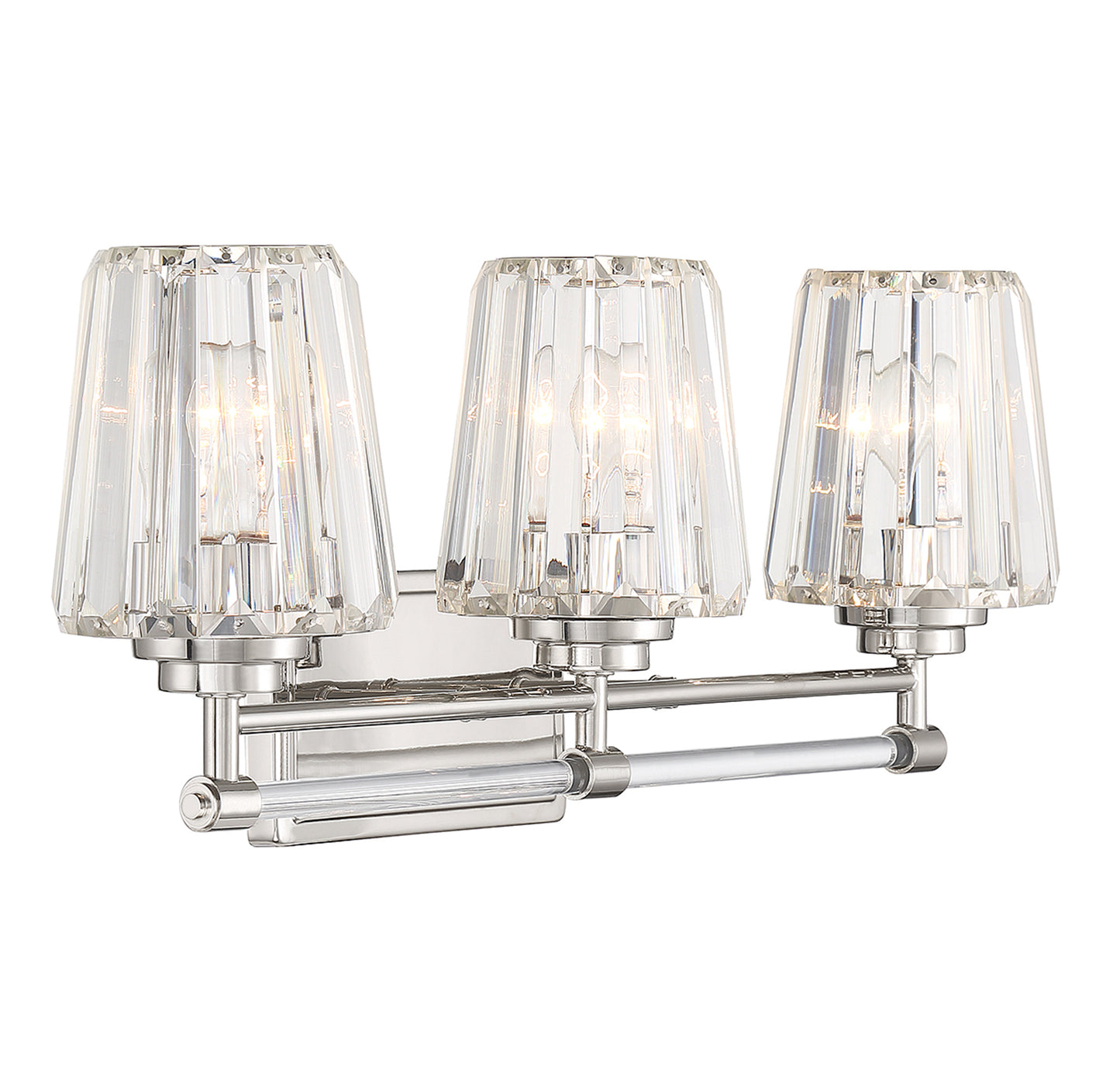 Garnet 3-Light Bathroom Vanity Light in Polished Nickel