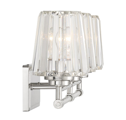 Garnet 3-Light Bathroom Vanity Light in Polished Nickel
