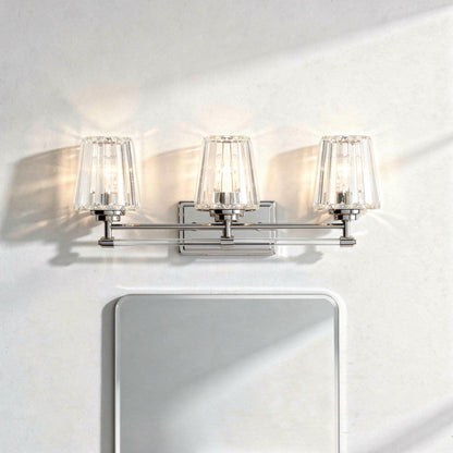 Garnet 3-Light Bathroom Vanity Light in Polished Nickel