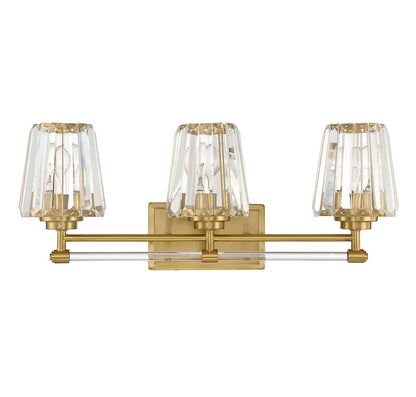 Garnet 3-Light Bathroom Vanity Light in Polished Nickel