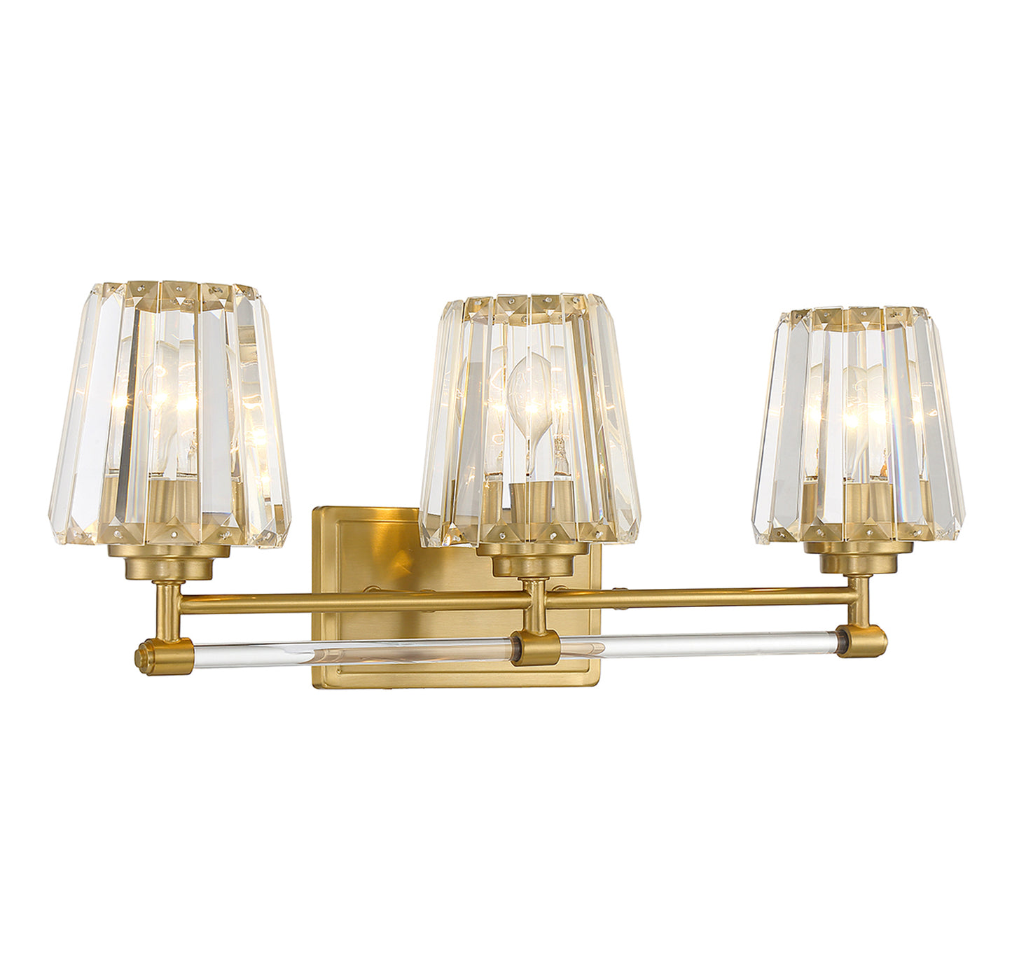 Garnet 3-Light Bathroom Vanity Light in Polished Nickel