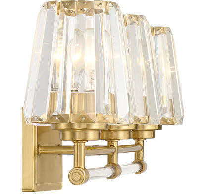 Garnet 3-Light Bathroom Vanity Light in Polished Nickel