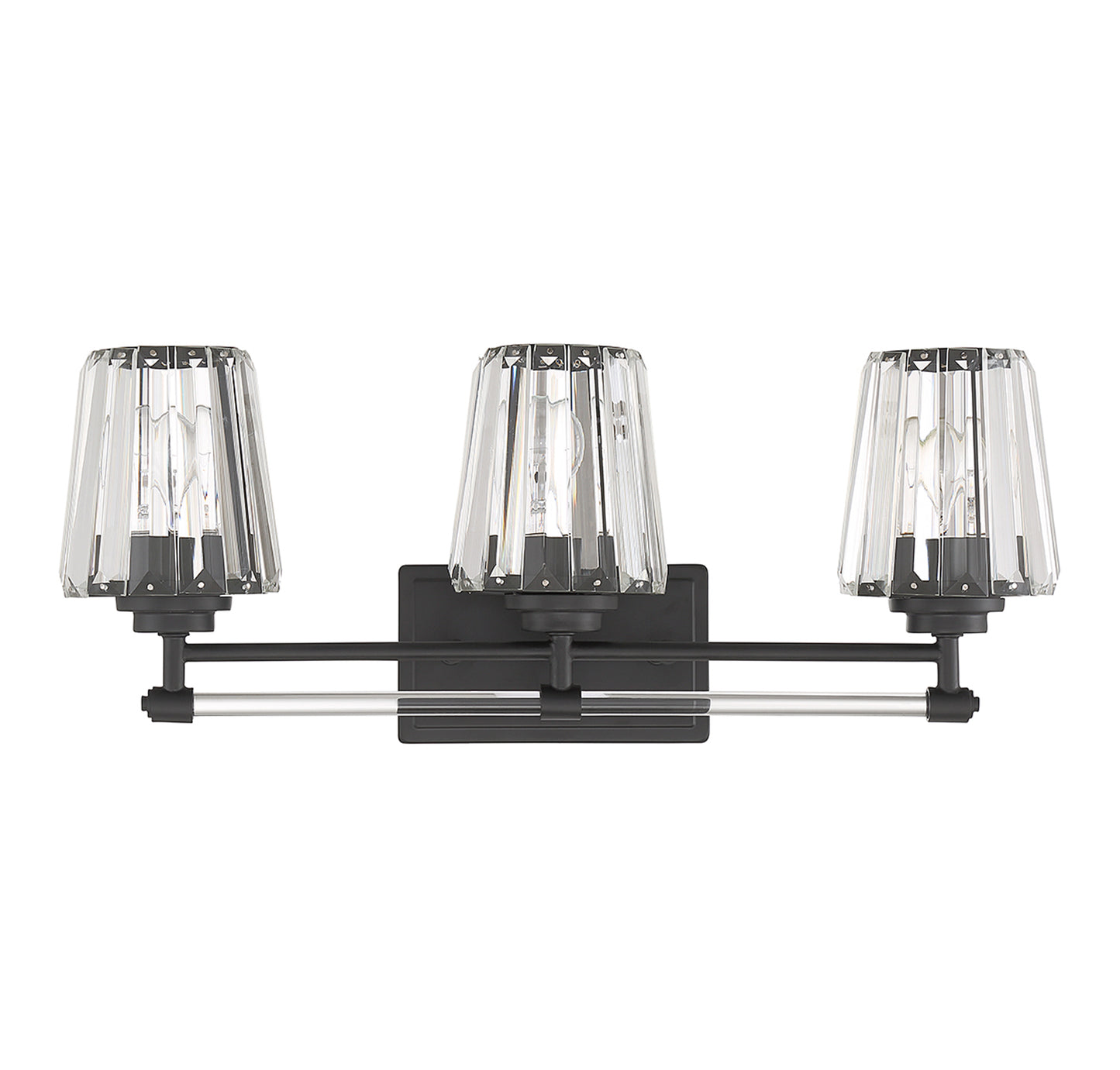 Garnet 3-Light Bathroom Vanity Light in Polished Nickel