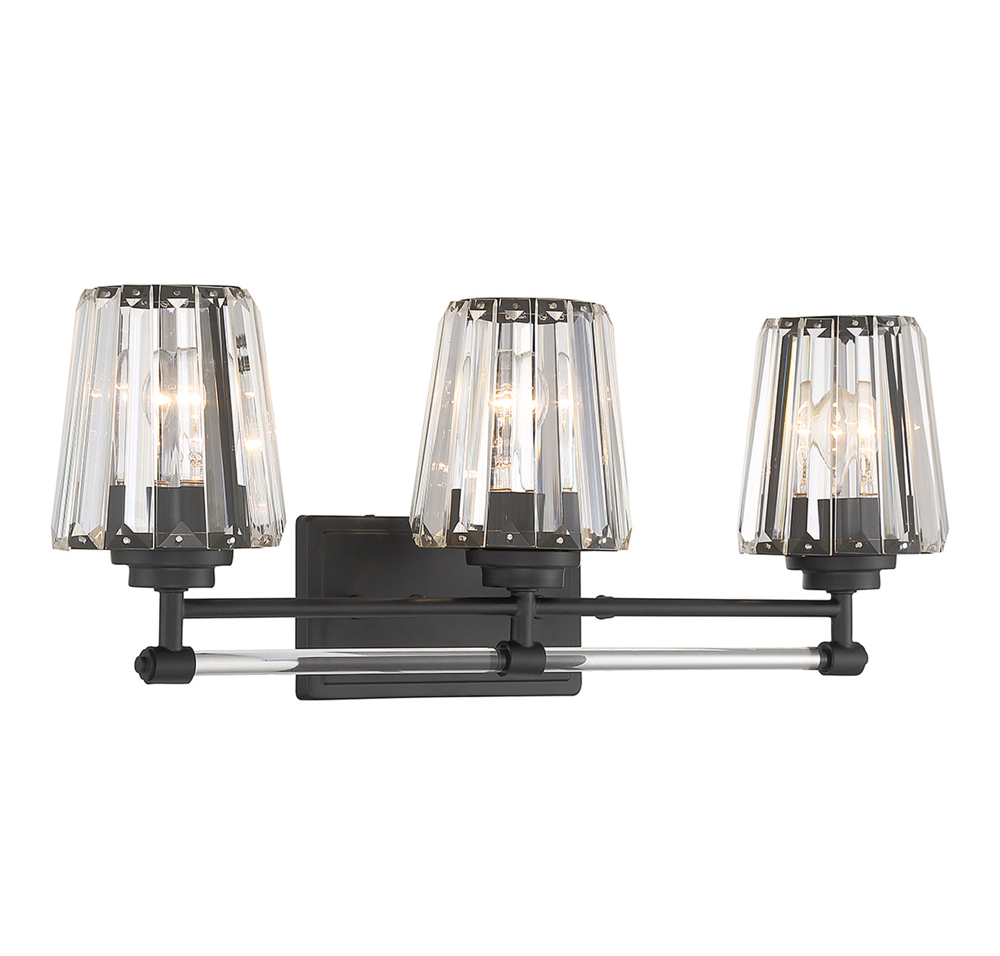 Garnet 3-Light Bathroom Vanity Light in Polished Nickel
