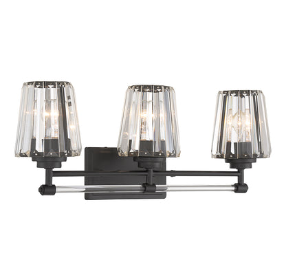 Garnet 3-Light Bathroom Vanity Light in Polished Nickel