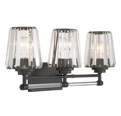 Garnet 3-Light Bathroom Vanity Light in Polished Nickel
