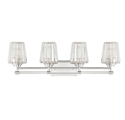 Garnet 4-Light Bathroom Vanity Light in Polished Nickel