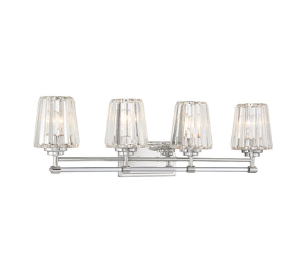 Garnet 4-Light Bathroom Vanity Light in Polished Nickel