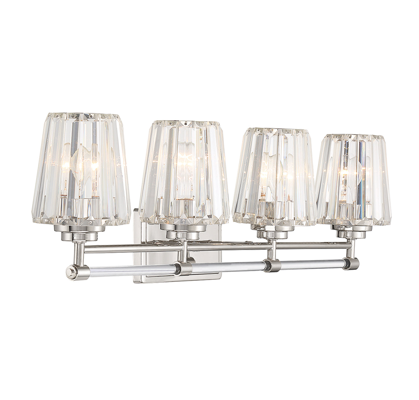 Garnet 4-Light Bathroom Vanity Light in Polished Nickel