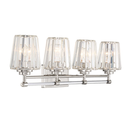 Garnet 4-Light Bathroom Vanity Light in Polished Nickel