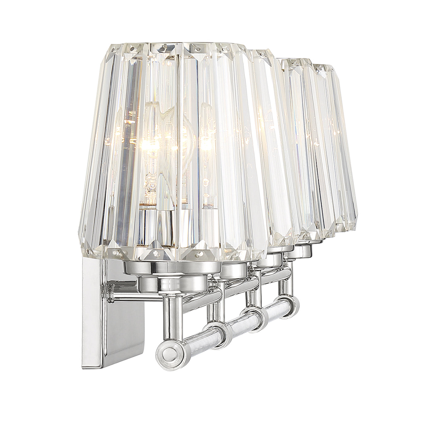 Garnet 4-Light Bathroom Vanity Light in Polished Nickel