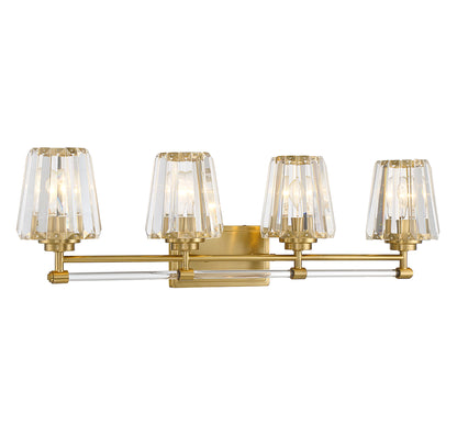 Garnet 4-Light Bathroom Vanity Light in Polished Nickel