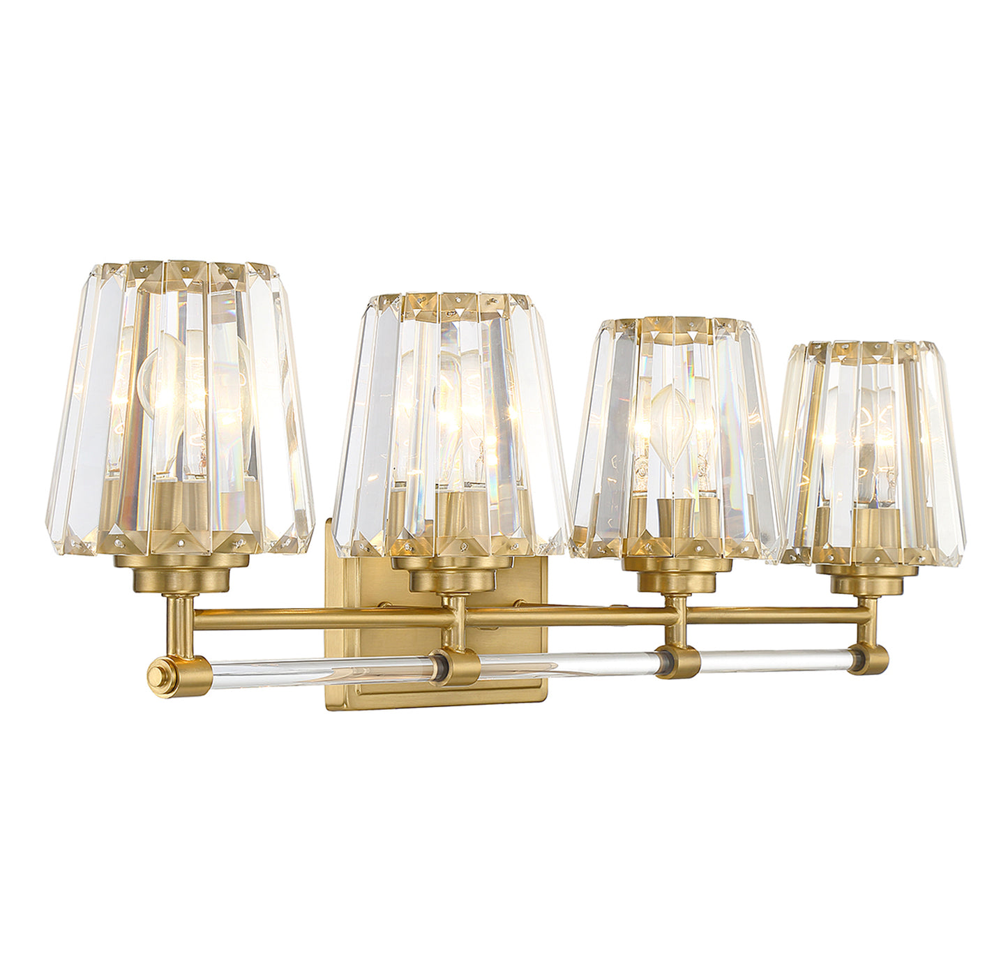 Garnet 4-Light Bathroom Vanity Light in Polished Nickel