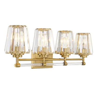 Garnet 4-Light Bathroom Vanity Light in Polished Nickel