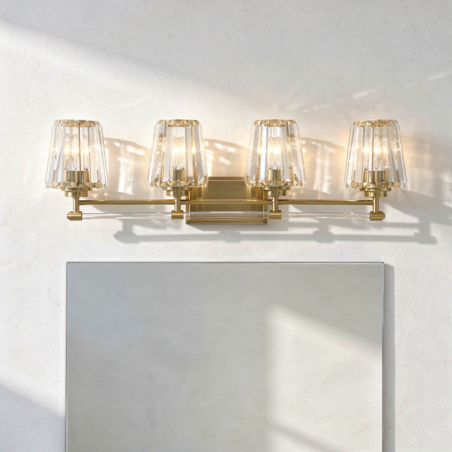 Garnet 4-Light Bathroom Vanity Light in Polished Nickel