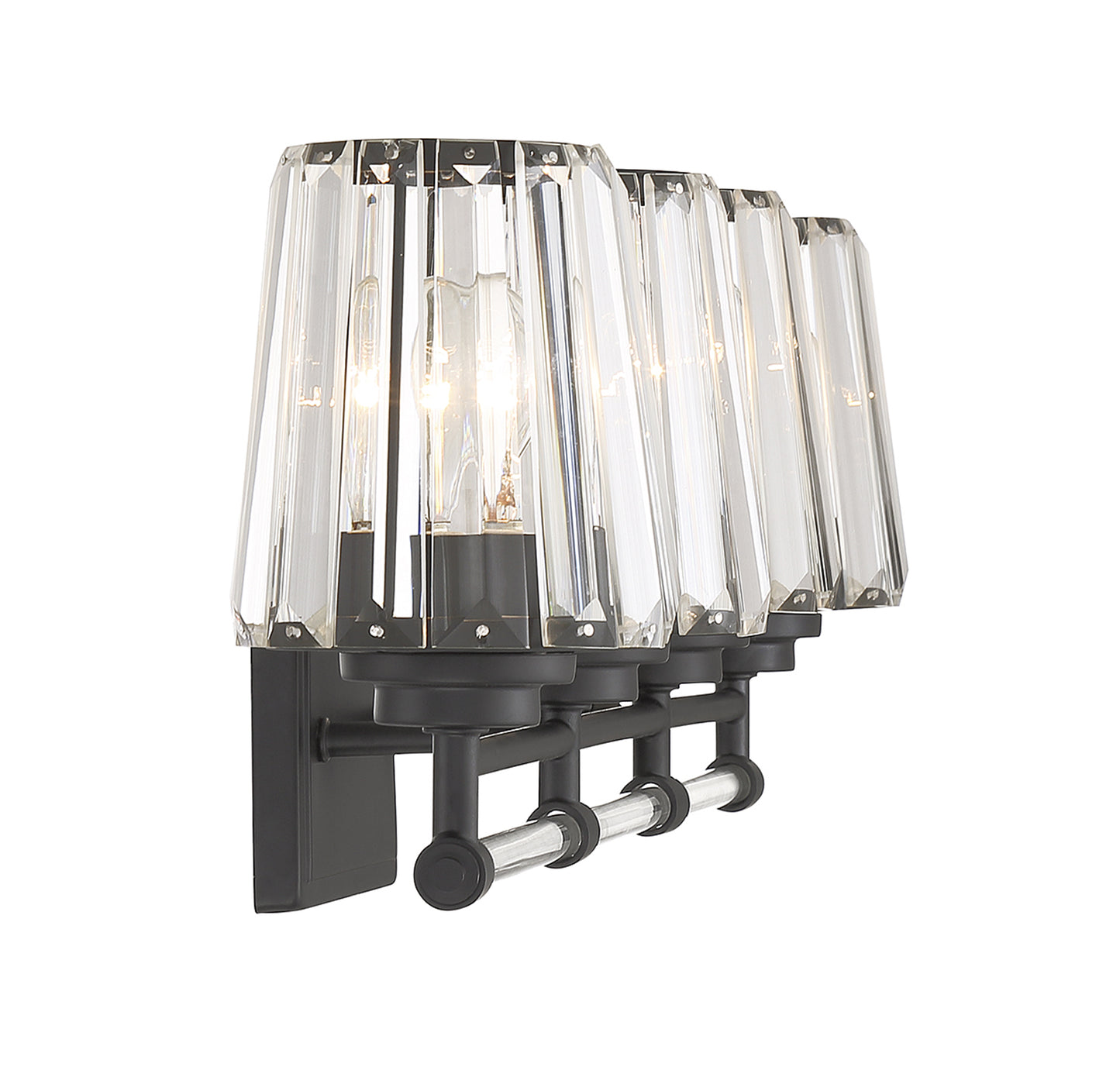 Garnet 4-Light Bathroom Vanity Light in Polished Nickel