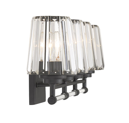 Garnet 4-Light Bathroom Vanity Light in Polished Nickel