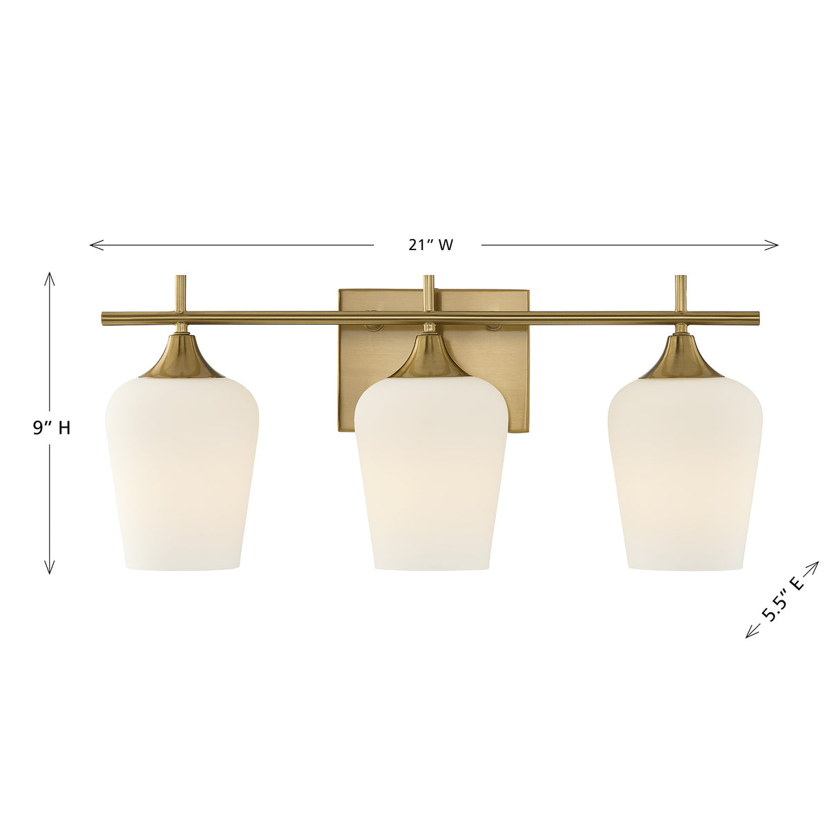 Octave Opal 3-Light Bathroom Vanity Light
