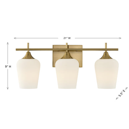 Octave Opal 3-Light Bathroom Vanity Light