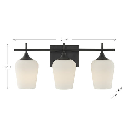 Octave Opal 3-Light Bathroom Vanity Light