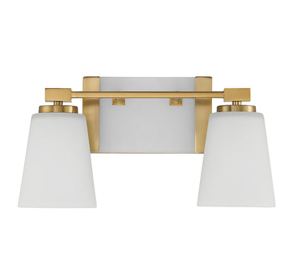 Darby 2-Light Bathroom Vanity Light in Warm Brass