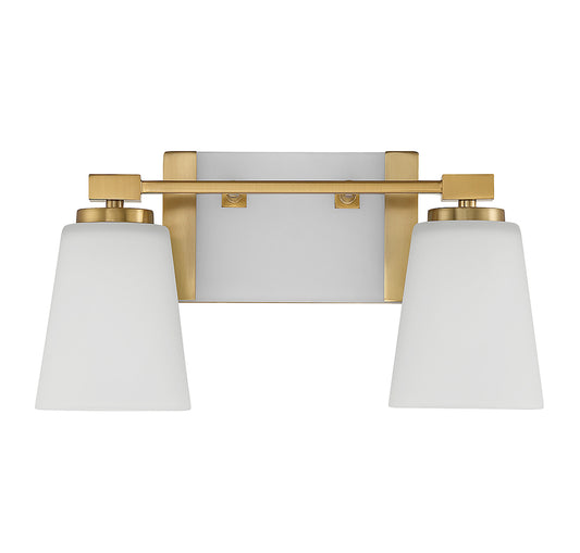 Darby 2-Light Bathroom Vanity Light in Warm Brass