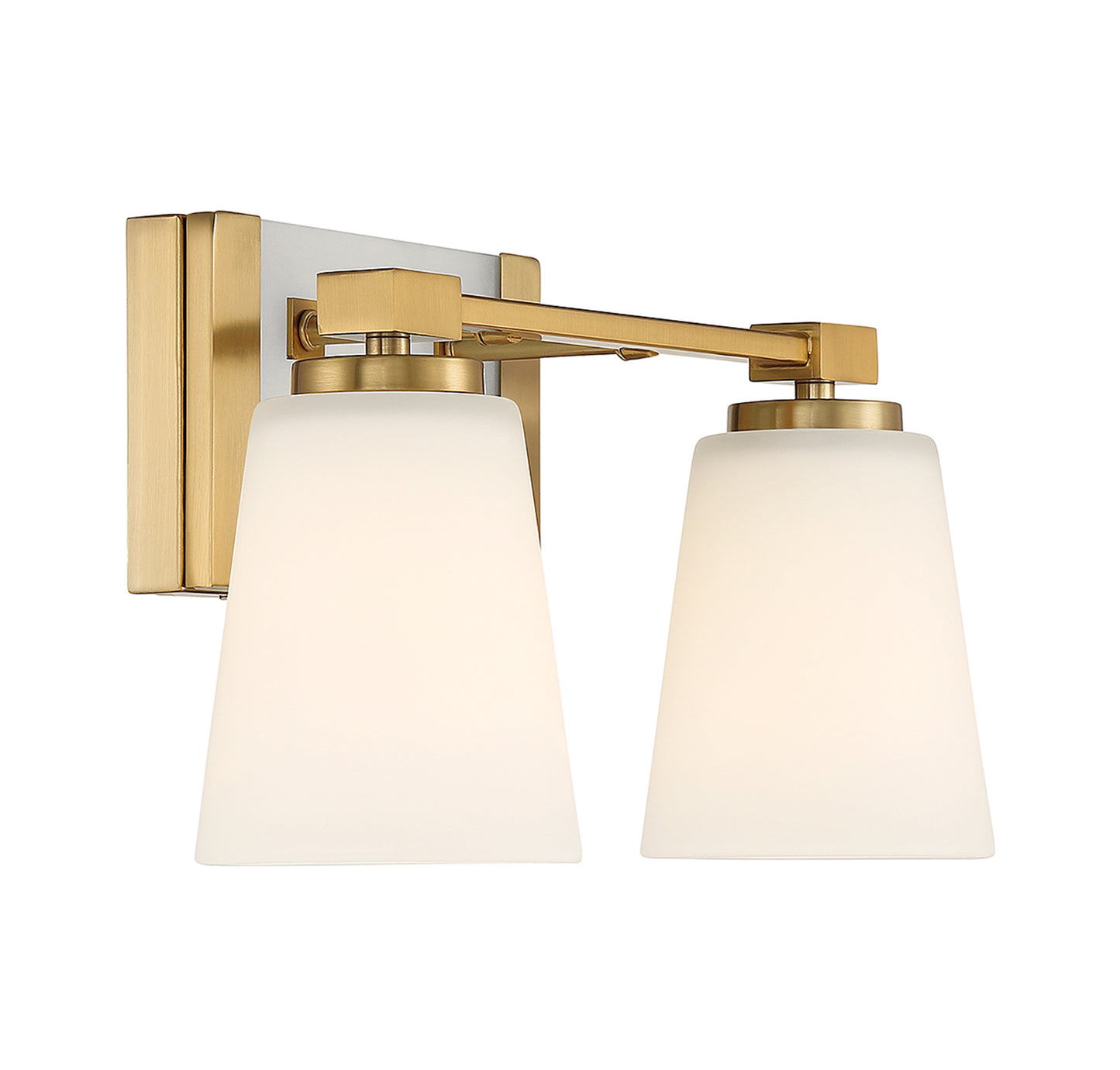 Darby 2-Light Bathroom Vanity Light in Warm Brass