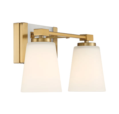 Darby 2-Light Bathroom Vanity Light in Warm Brass