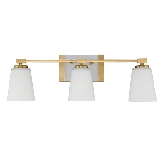 Darby 3-Light Bathroom Vanity Light in Warm Brass