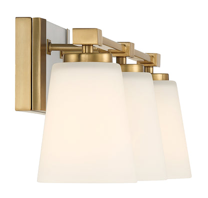 Darby 3-Light Bathroom Vanity Light in Warm Brass
