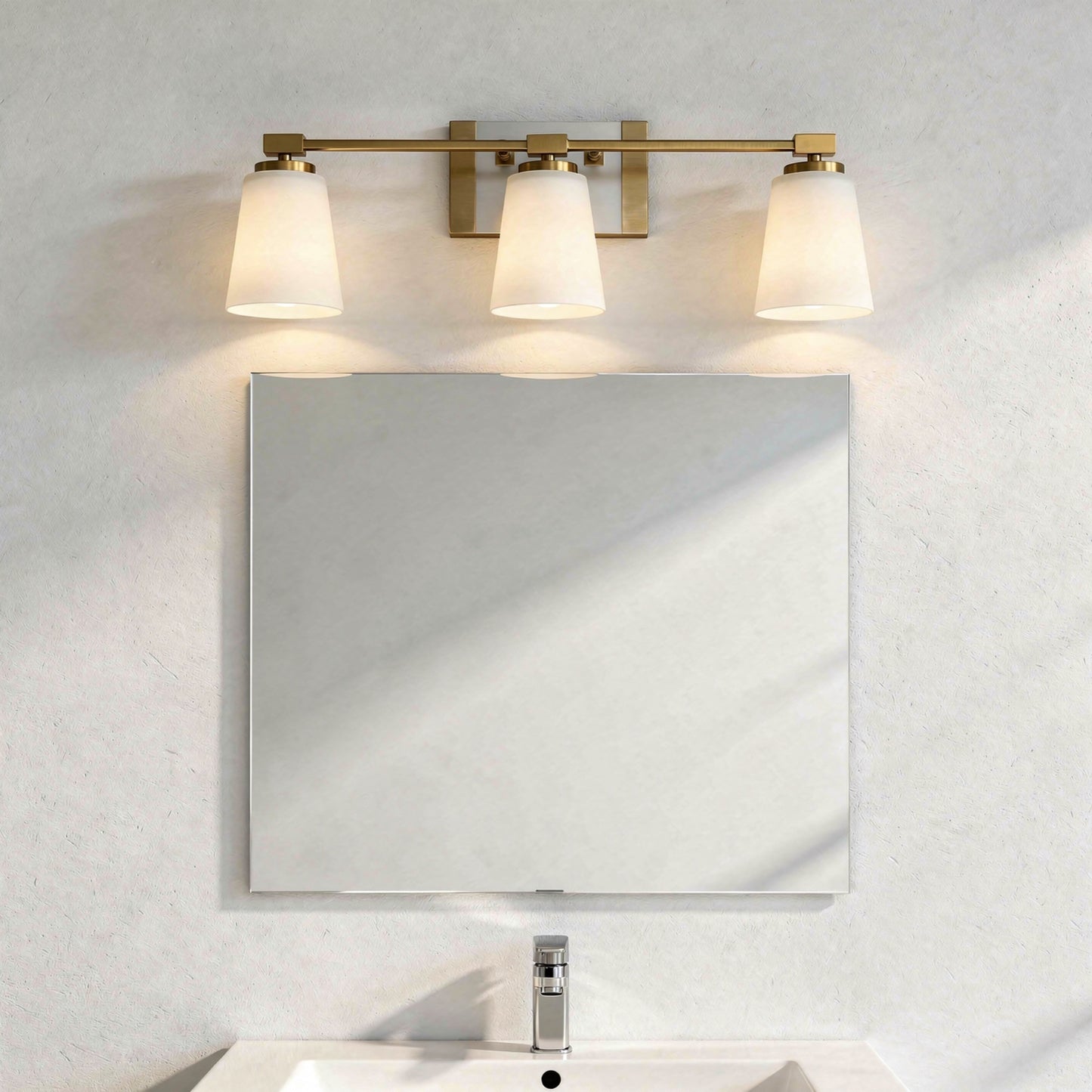 Darby 3-Light Bathroom Vanity Light in Warm Brass
